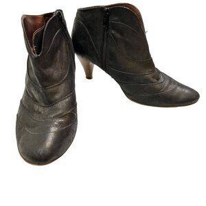 Dune ankle boots women's 39 US 8-8.5 gray shimmer booties kitten heel round toe